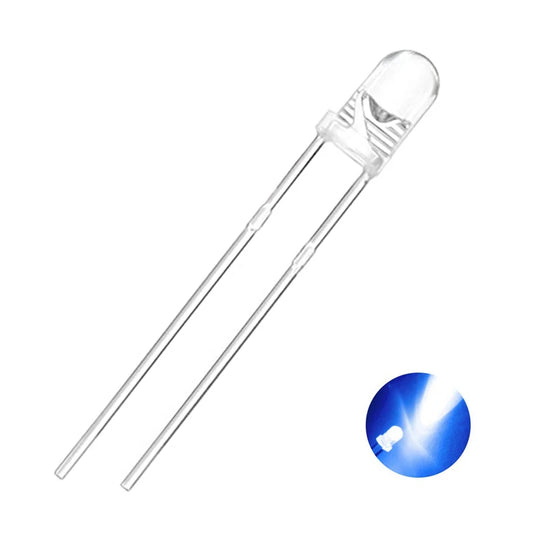 Everlight 3mm Clear Blue LED (2.5-3.0V) (Pack of 25)