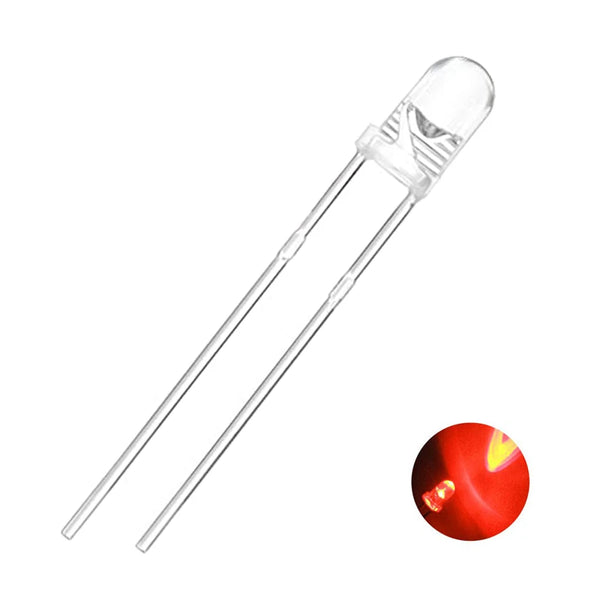 3mm Clear Lens Red LED (Pack of 25)