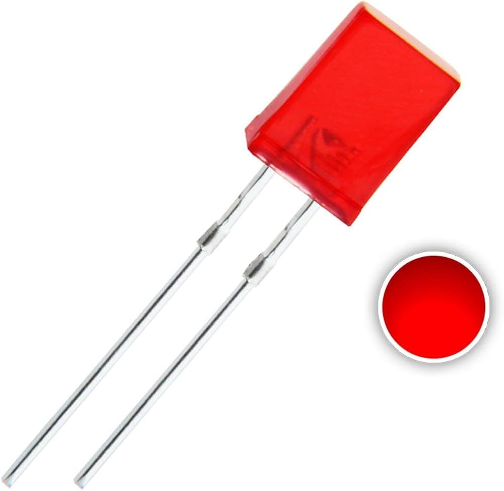 5mm Rectangular LED RED (Pack of 25)