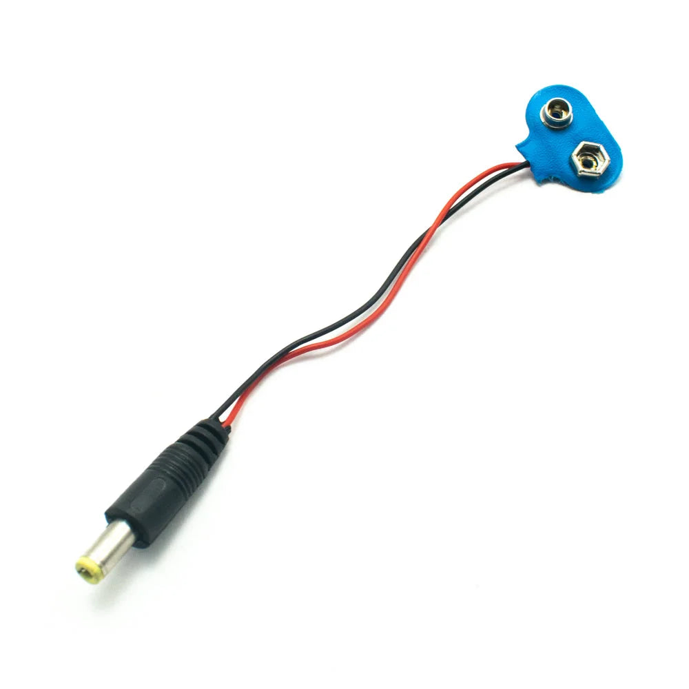 9V Battery Snap Connector with DC Barrel Jack Male
