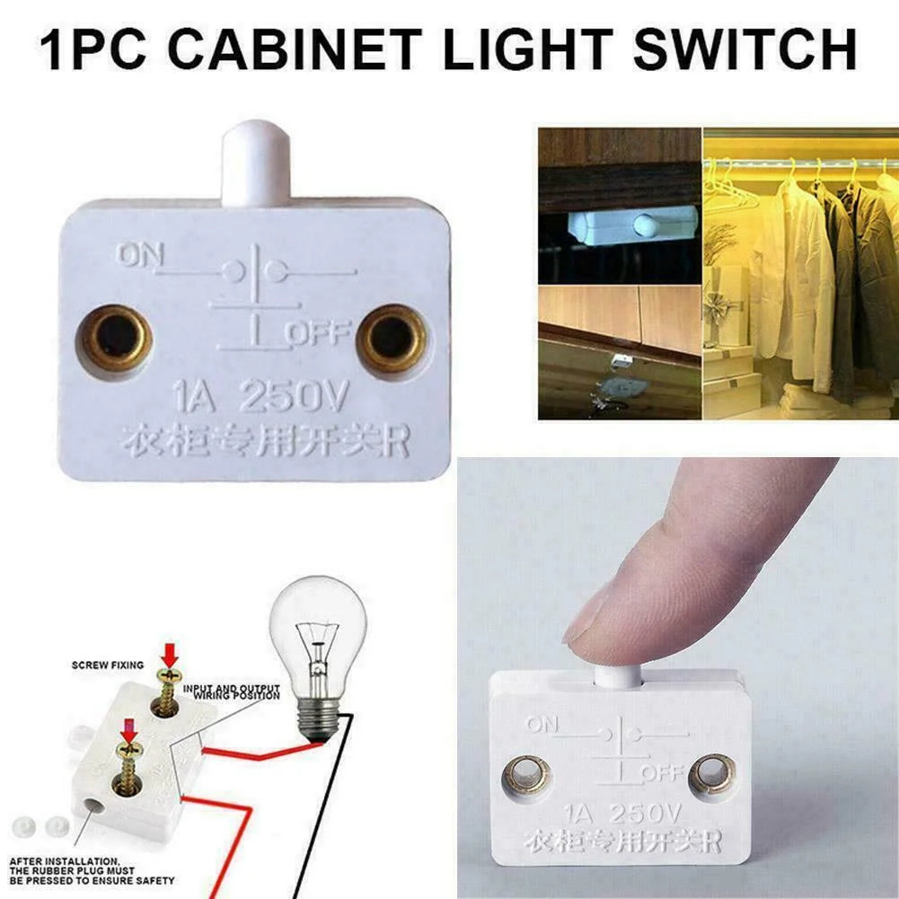 Automatic Reset Switch Wardrobe Cabinet Door Light Switch Control Switch Set of 6