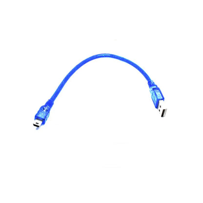 Blue Short USB 2.0 A Male To Mini 5 Pin B Male Data Charging Cable 30cm (Mini USB Cable)