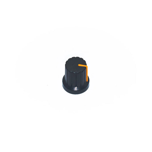 Black & Orange Plastic Knob for 6mm Knurled Shaft Potentiometer
