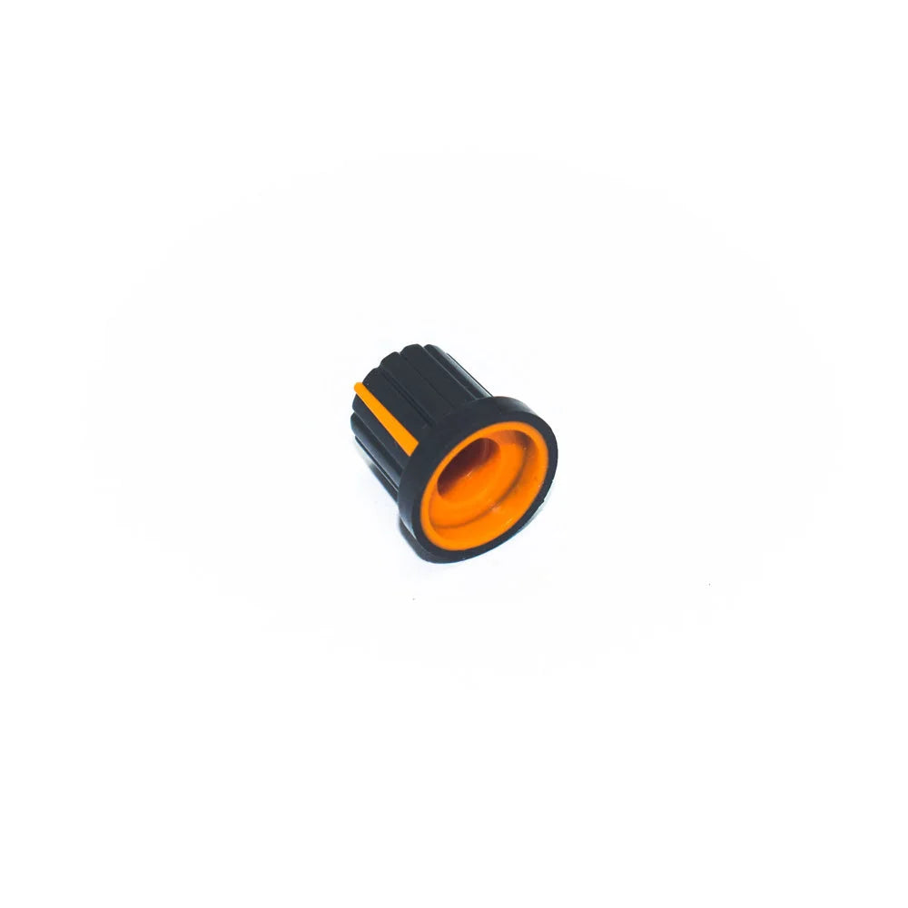 Black & Orange Plastic Knob for 6mm Knurled Shaft Potentiometer