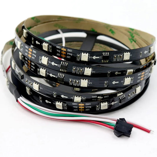 WS2811 60 LEDs/m Warm White Addressable LED Pixel Strip Light 12V DC Programmable (Non-Waterproof)