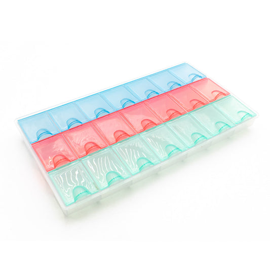 21 Grids Clear Plastic Storage Box for Electronics Components