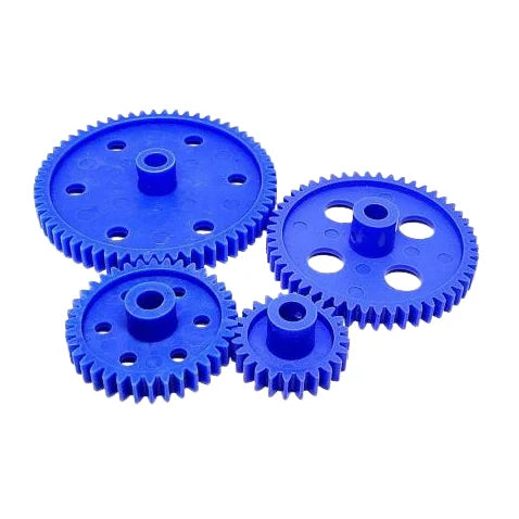 Set of Plastic Spur Gear & Worm Gear (Yellow)