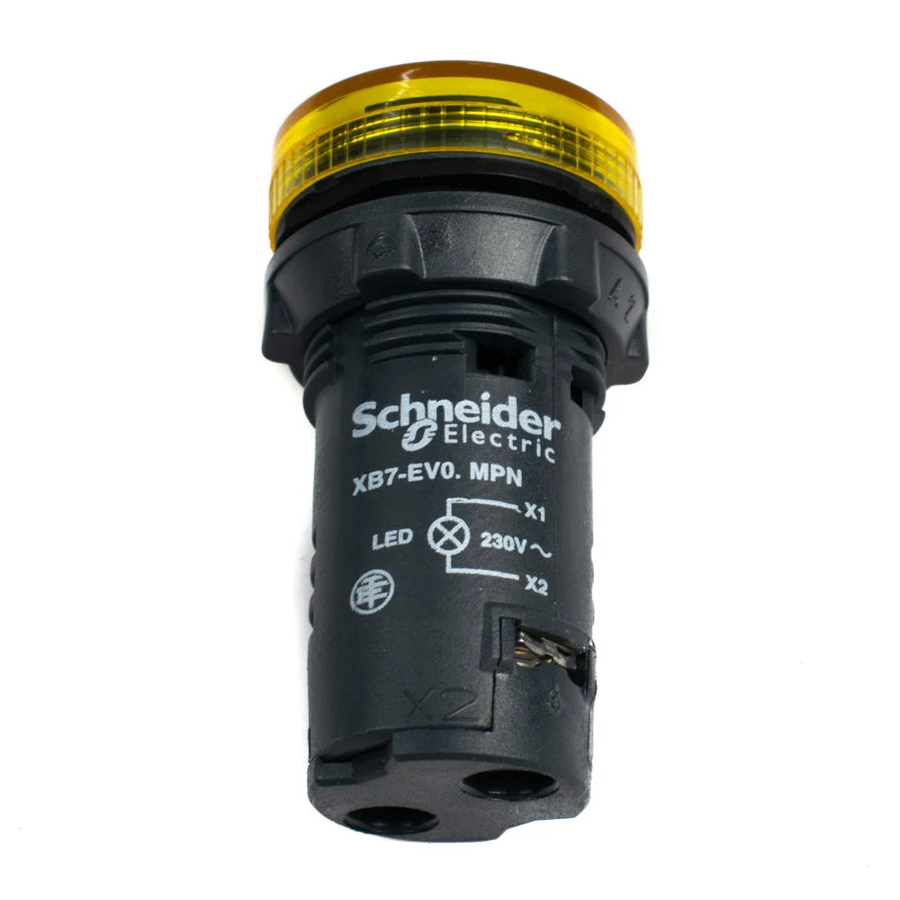 Schneider XB7EV05MPN 230V 22mm Round Indicator Pilot Light (Yellow)