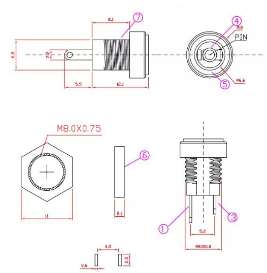 DC-022B Waterproof DC Power Socket