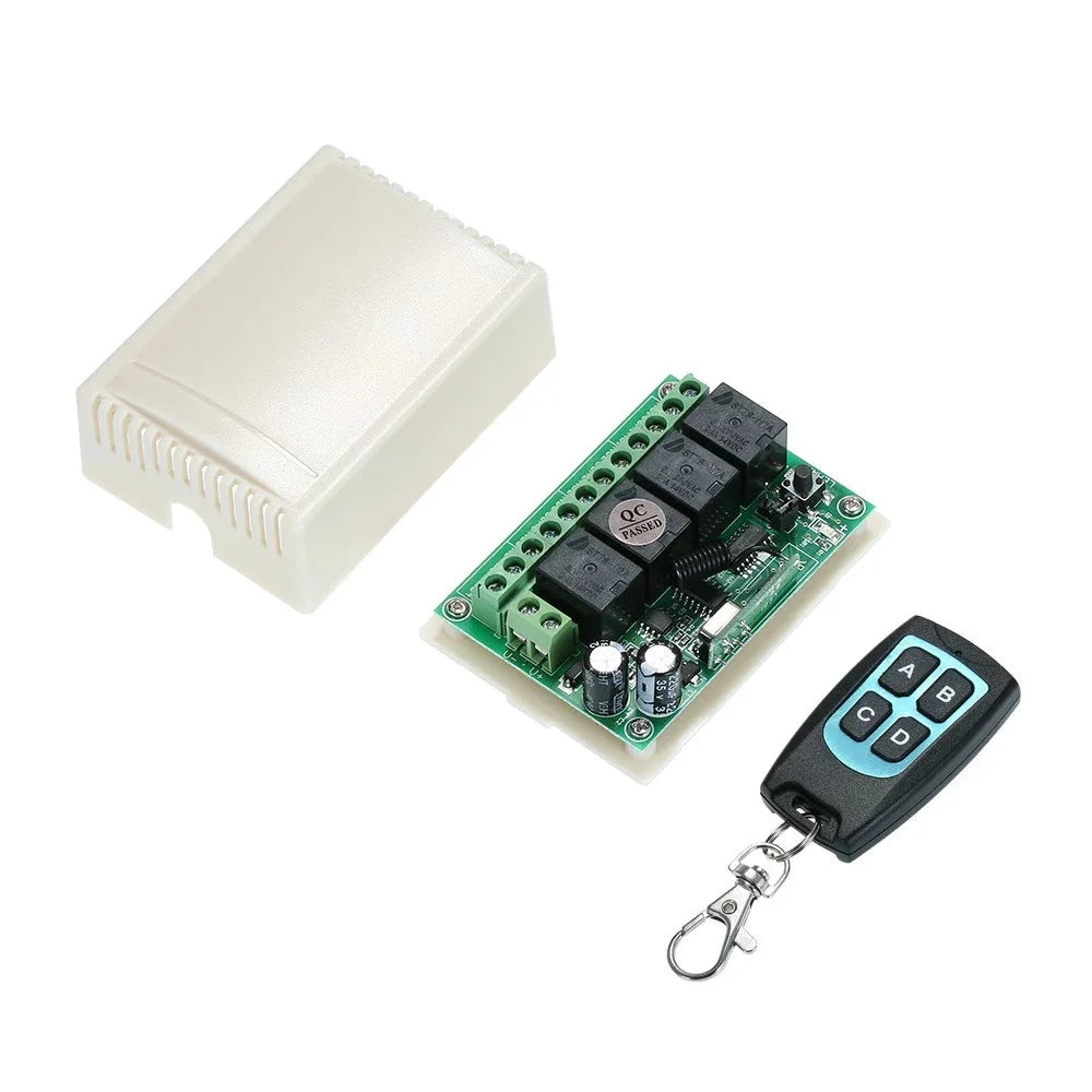 DC 12V 4CH Channel 433Mhz Wireless RF Switch Long Range Wireless Remote EV1527