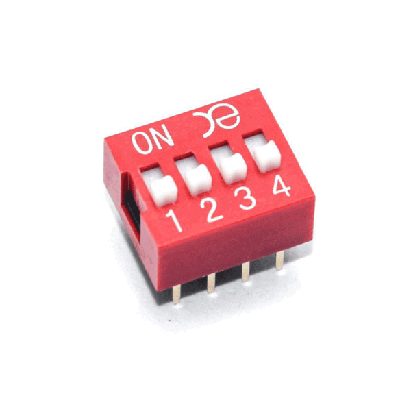 4 Way DIP Switch SPST - 2.54mm Pitch