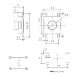 TH665TPFS-2J 4 PIN SMT push button 6.2x6.2x2.5mm