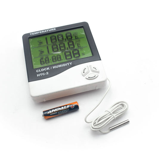 HTC-2 Temperature & Humidity Meter with Digital Clock