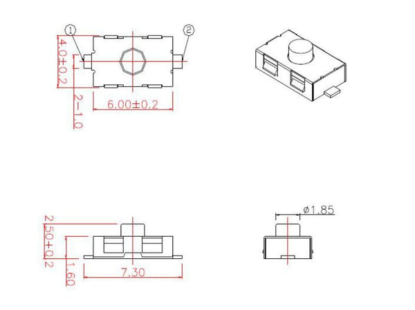 TS4625A2P 4x6x2.5mm SMD micro push button