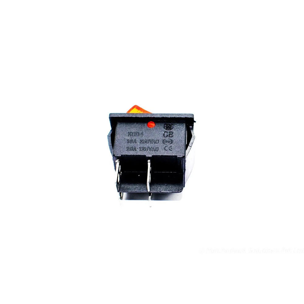KCD4 16A 250V DPST ON-OFF Rocker Switch with Red Light