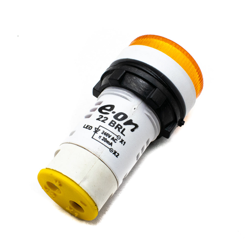 240V AC Panel Mount Yellow LED Light Indicator