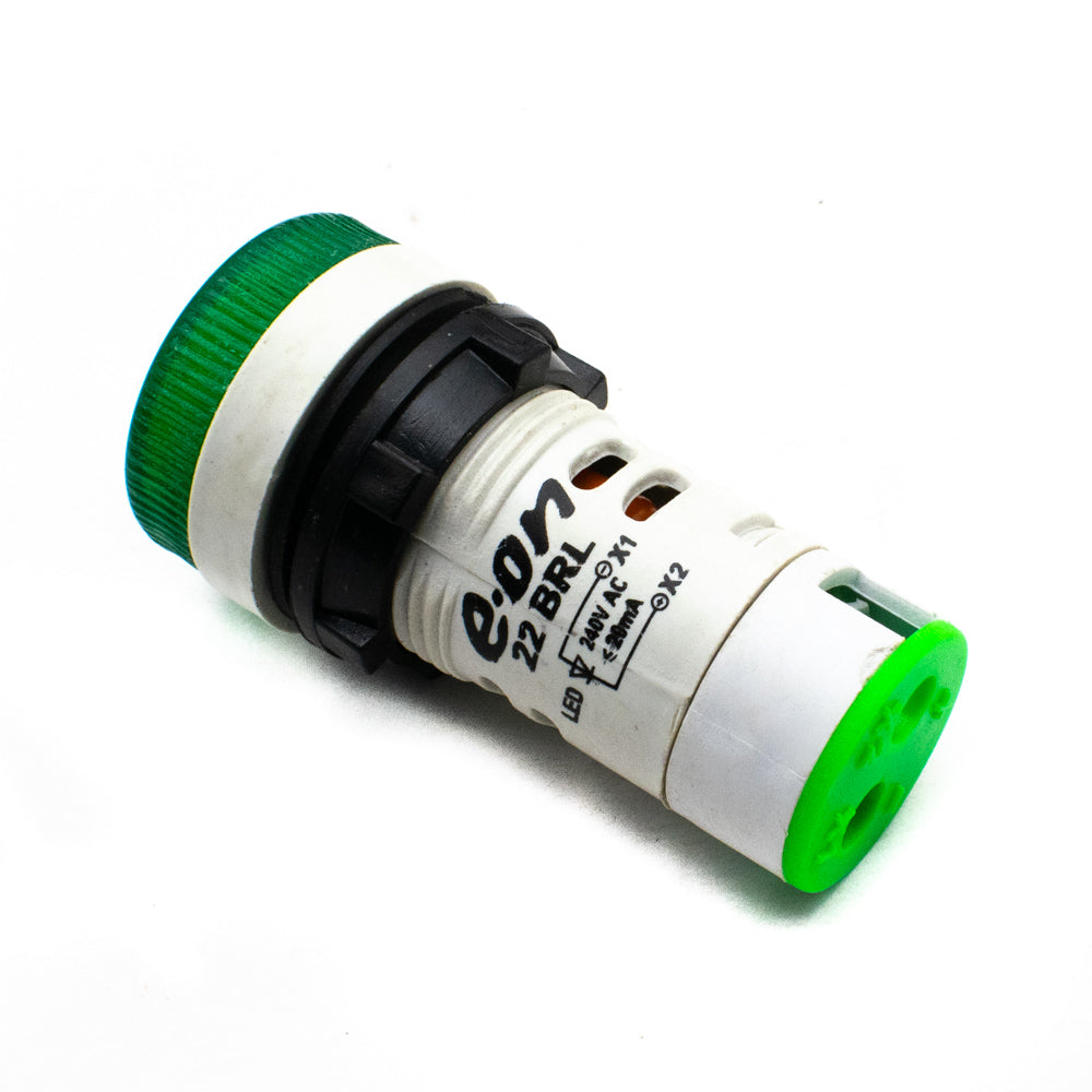 240V AC Panel Mount Green LED Light Indicator