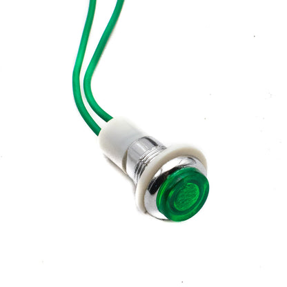 12mm AC Green Indicator Light with Wire