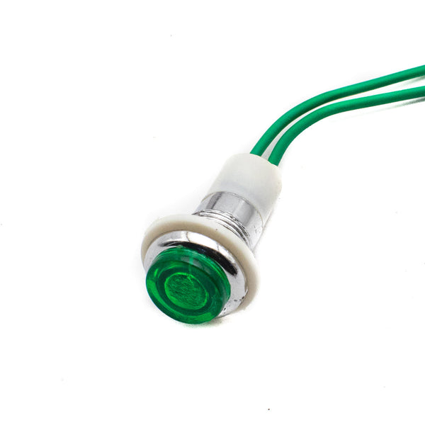 12mm AC Green Indicator Light with Wire