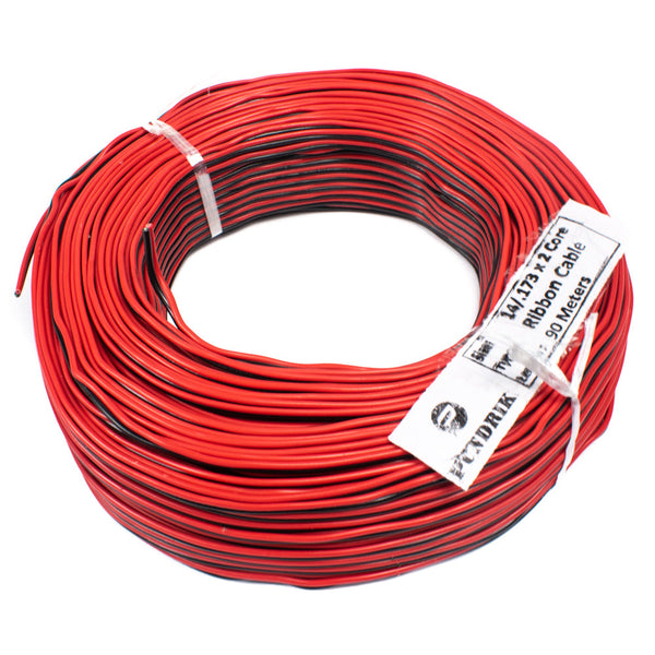 22 AWG Multi Strand 2 Wire Ribbon Cable 90 Meter (Red & Black) 14/0.173mm