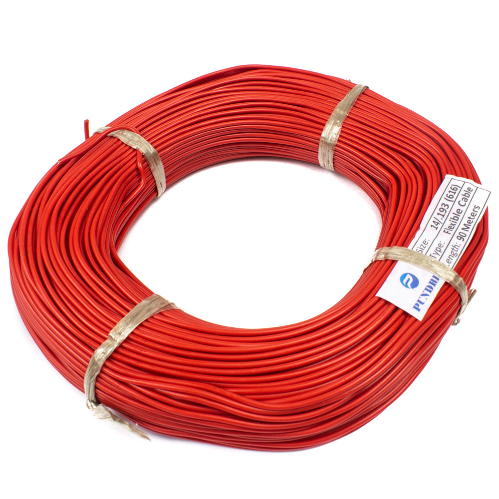 21 AWG Multi Strand Wire - 14/0.193mm (Red) 90 Meter