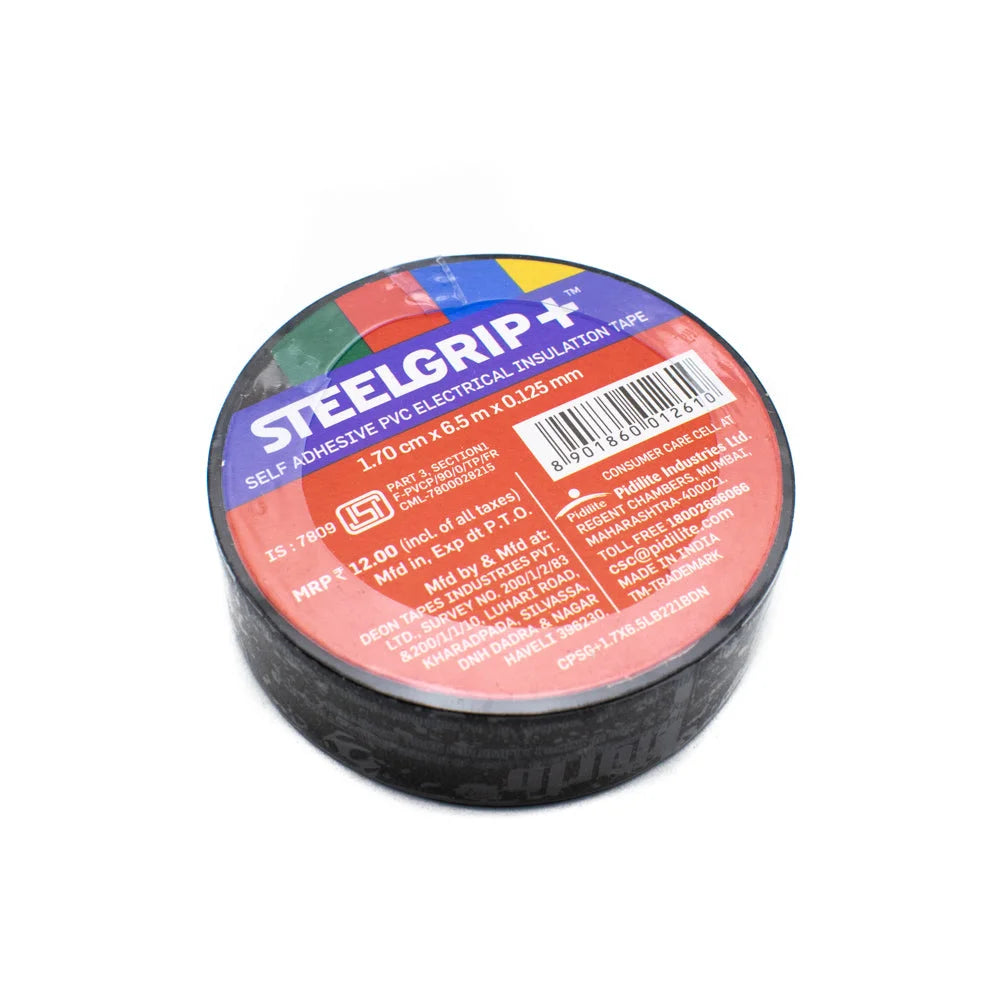 Pidilite Steelgrip+ Self Adhesive PVC Electrical Insulation Tape (Black)