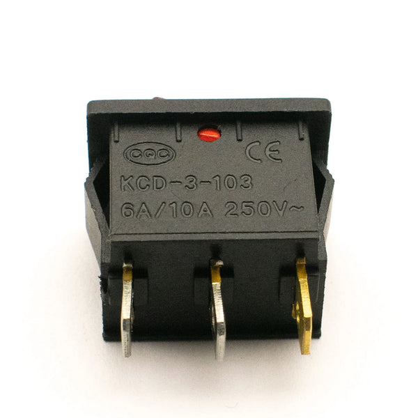 6A 250V SPST ON-OFF Rocker Switch 3 Pin with Red Light