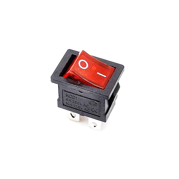 6A 250V SPDT ON-OFF Rocker Switch with Red Light