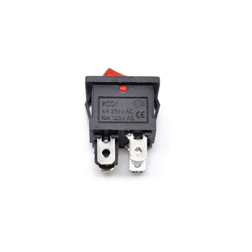 6A 250V SPDT ON-OFF Rocker Switch with Red Light