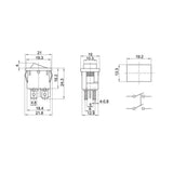 6A 250V SPDT ON-OFF Rocker Switch with Red Light