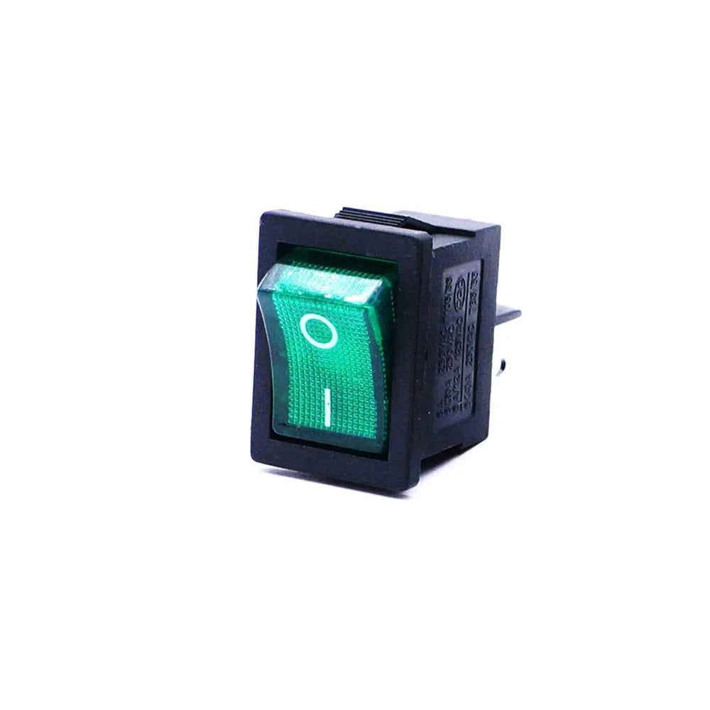 6A 250V DPST ON-OFF Rocker Switch with Green Light
