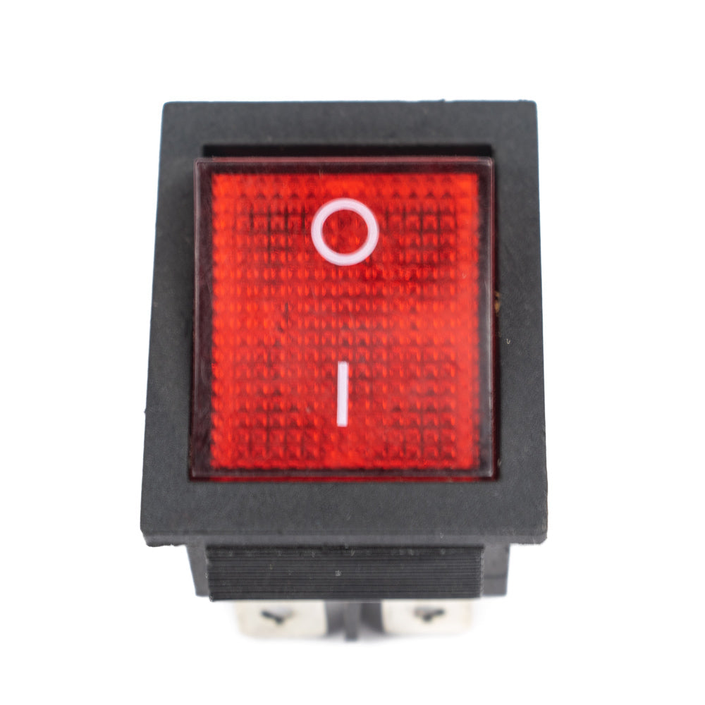 16A 250V DPDT ON-ON Rocker Switch with Indicator Light (Red)