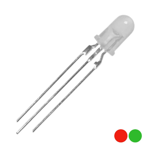 5mm Red/ Y-Green Common Anode 3 Pin Milky lens LED