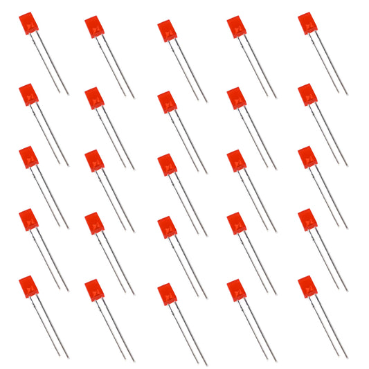5mm Flat Rectangle Diffused Red LED 
