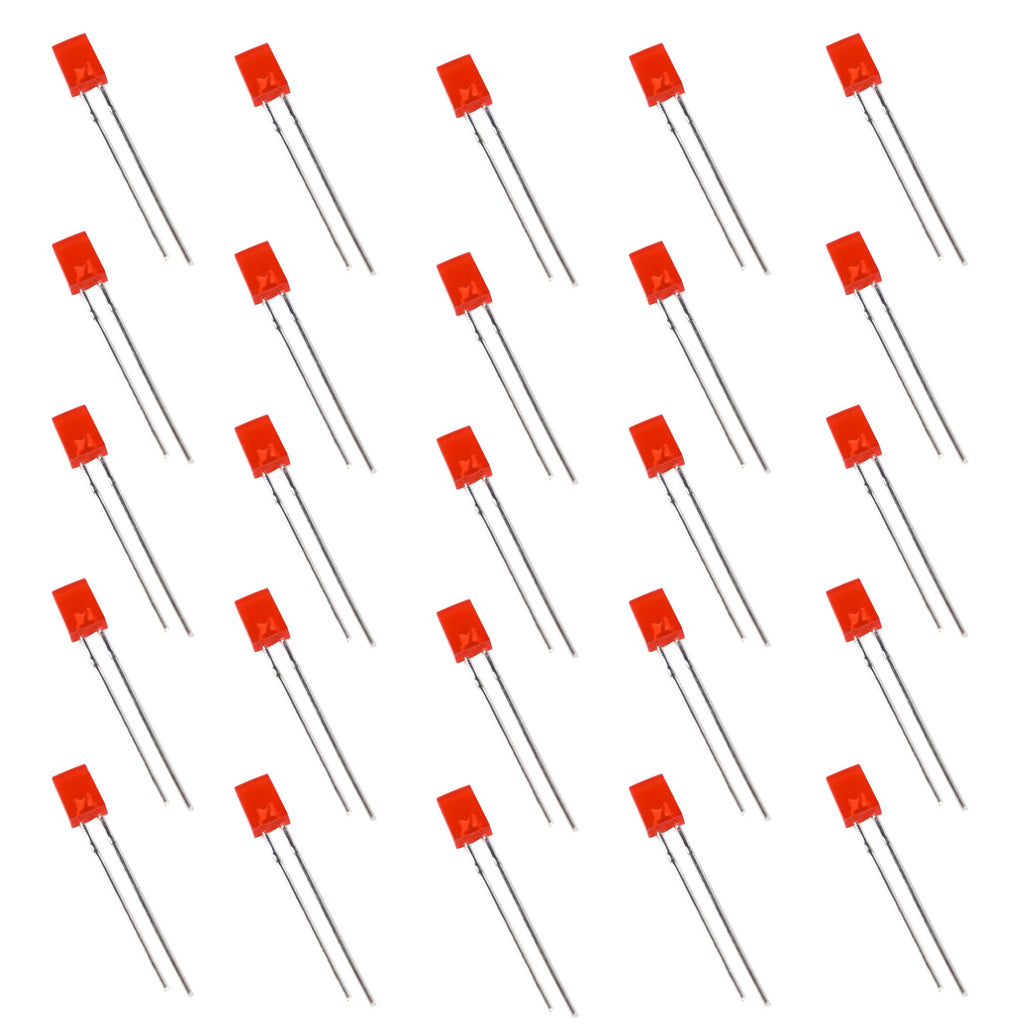 5mm Flat Rectangle Diffused Red LED 