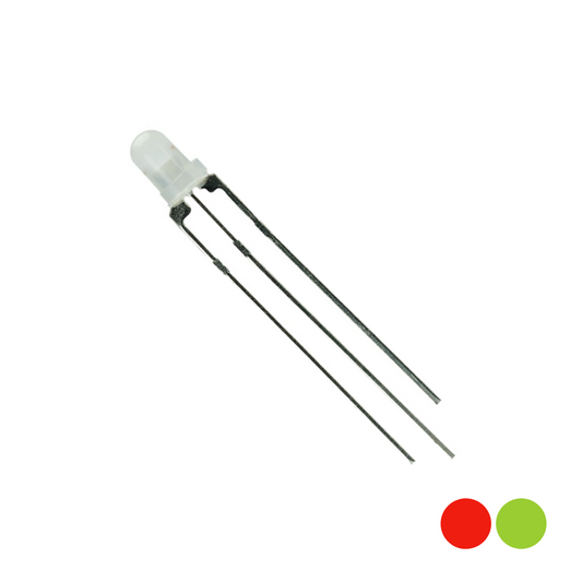 3mm Red / Green Bi-Colour 3 Pin LED (Common Cathode)