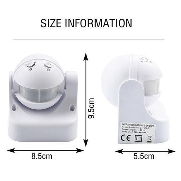 220-240V AC Wall Mounted 180° PIR Infrared Motion Sensor Detector