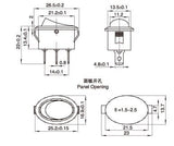 KCD1 Oval Rocker Switch (6A, 250V, SPDT) Pack of 10